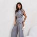 Women's Spring/Summer Casual Pure-Color Short-Sleeve Set With Irregular Patterns._ecoleips.com