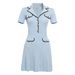 Women's Clothing Spring And Summer New Women's Suit Collar Short Sleeve Slim Fit Waist Thin Temperament Elegant Knit Hip Dress_ecoleips.com