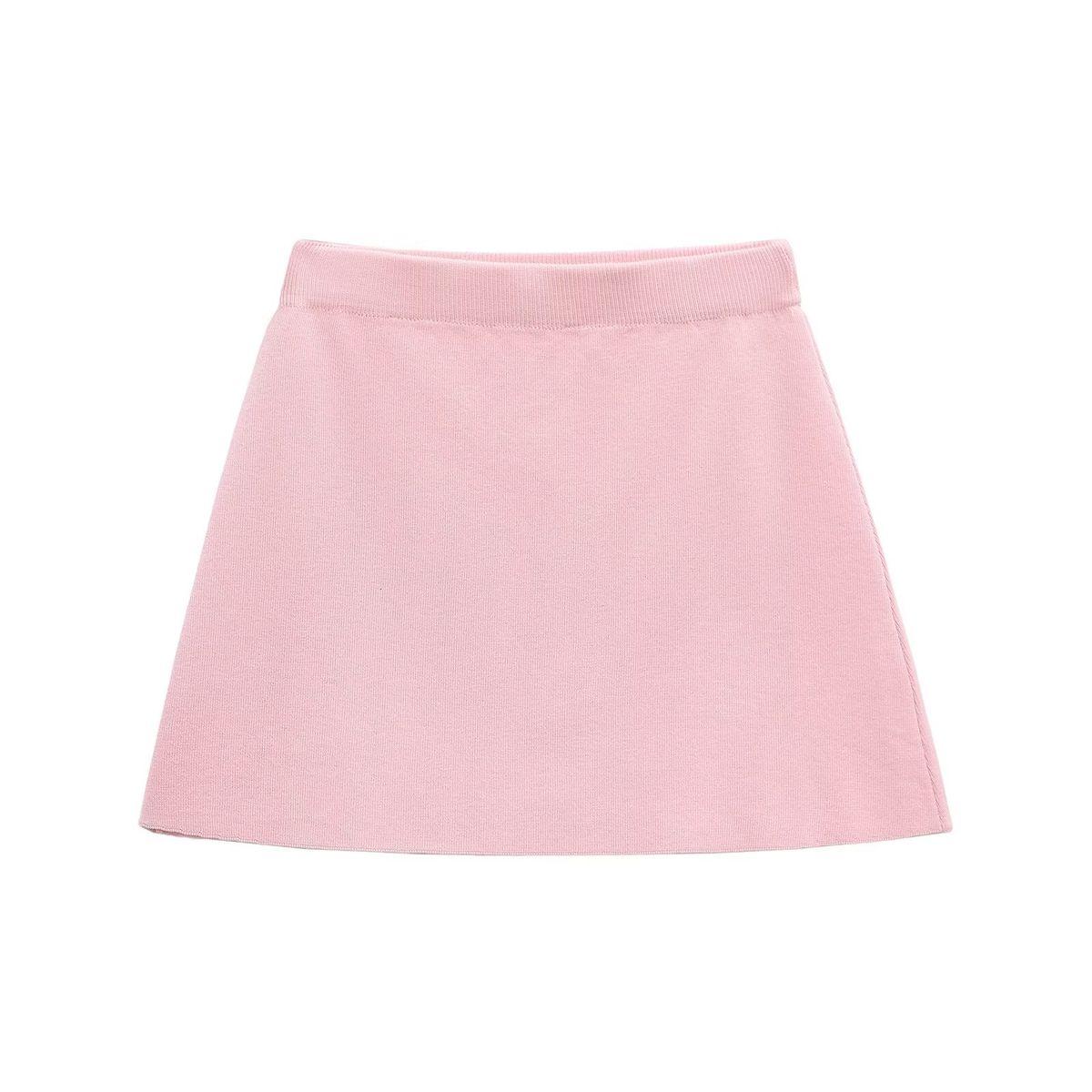 Sweetheart Neckline Knit Top & A-Line Mini Skirt Set, Soft Stretch Comfort, Casual Summer Outfit For Women, Pink & Yellow Two-Tone Options_ecoleips.com