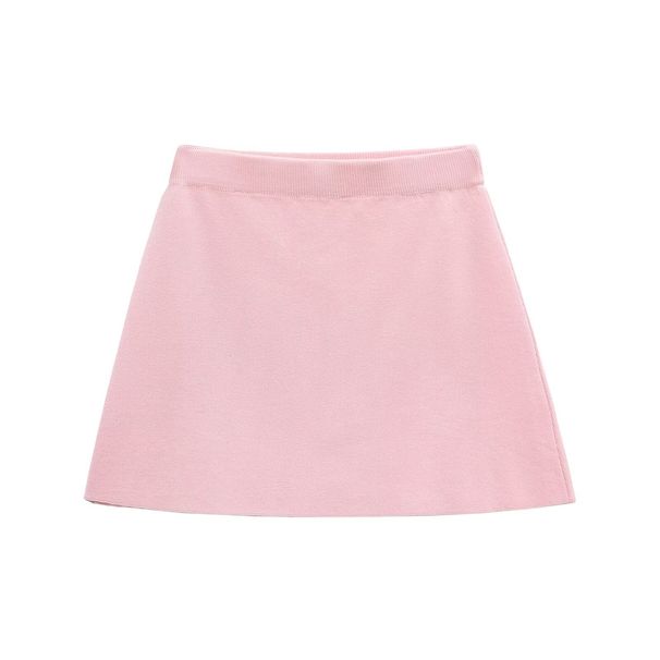 Sweetheart Neckline Knit Top & A-Line Mini Skirt Set, Soft Stretch Comfort, Casual Summer Outfit For Women, Pink & Yellow Two-Tone Options_ecoleips.com