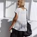 European And American Fashion Brand Y2K Women's New Top, Stylish Pleated Loose-fitting Solid Color Simple Short-sleeve_ecoleips.com