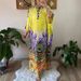 Spring Fashion Floral Print Loose Maxi Dress Women's Sexy O Neck A-Line Long Party Dress New Summer 3/4 Sleeve Lady Beach Dress_ecoleips.com