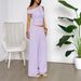 Women's Wide Leg Pants Vest Two-Piece Set Casual Vacation Wear Spring Summer_ecoleips.com