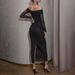 Women's Clothing Sexy Temperament Dress Tube Top Long Sleeve Mesh Toast Dress Long Dress_ecoleips.com