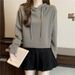 Foreign Trade European And Style Solid Color American Minimalist Hooded Sweatshirt For Women, Cotton, Loose Fit,_ecoleips.com