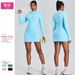 Women's Slim Fit Long Sleeved Yoga Outfit Set High Waisted Sports Skirt A Line Bodycon Skirt Fitness Shorts_ecoleips.com