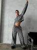 Leopard Print Zipper Hoodie Set Women's High-End Summer Low-Waist Loose Casual Wide-Leg Pants_ecoleips.com