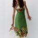 Women's Sexy Halter Neck Long Dress Style Summer Resort Printed Linen Floral Waist Cinching Backless_ecoleips.com