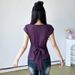 Girl's Style Short-sleeved Top With Tie-up Bow, Waist-cinching, Slimming, Sexy V-neck, Casual And Versatile_ecoleips.com