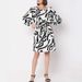 Women's Printed Long Sleeve Round Neck Belted A-Line Dress – Stylish Streetwear For Casual & Urban Outfits_ecoleips.com