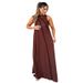 2025 Cross-Border Women's Fashion Solid Color Patchwork Striped Simple Sleeveless Loose Dress For Women_ecoleips.com