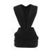 Women's Solid Color Slim Fit V Neck Dress Style Spring New Sexy Deep V Sleeveless Hip Pleated Bodycon_ecoleips.com