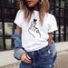 Women's Clothing Casual Printed T-Shirt Round Neck Short Sleeve Top American Style_ecoleips.com