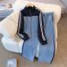Women's Clothing 2026 Contrast Color Zipper Two Piece Top Wide Leg Pants Suit Large Size Fat Mm Sports Leisure Slim Two Piece Suit_ecoleips.com