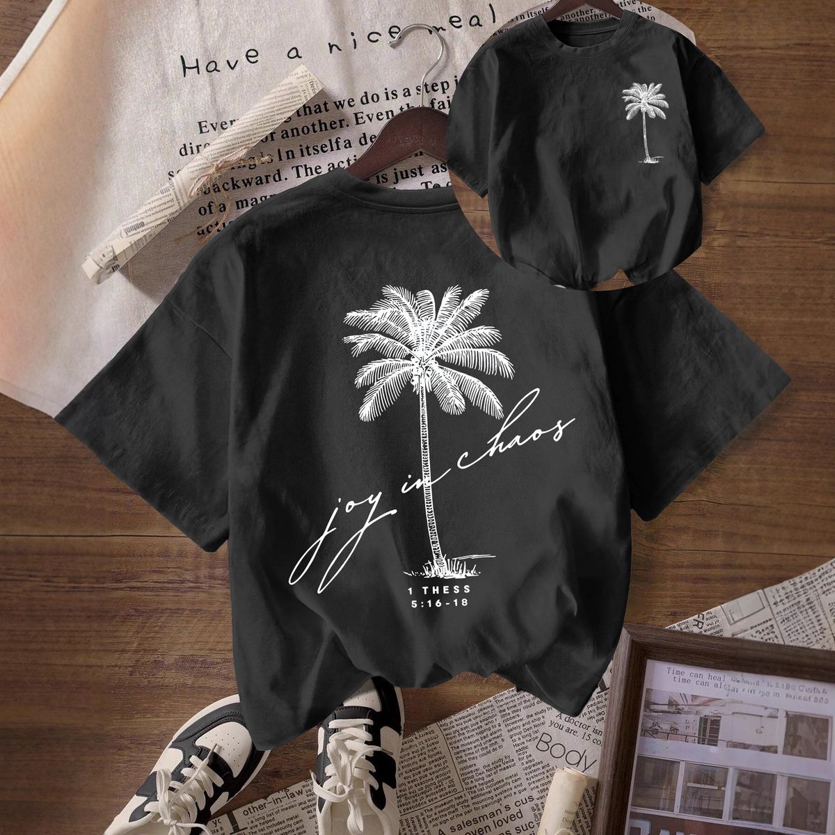 Women's Oversized Cotton T-Shirt Soft Breathable Casual Minimalist Print Daily Wear Top_ecoleips.com