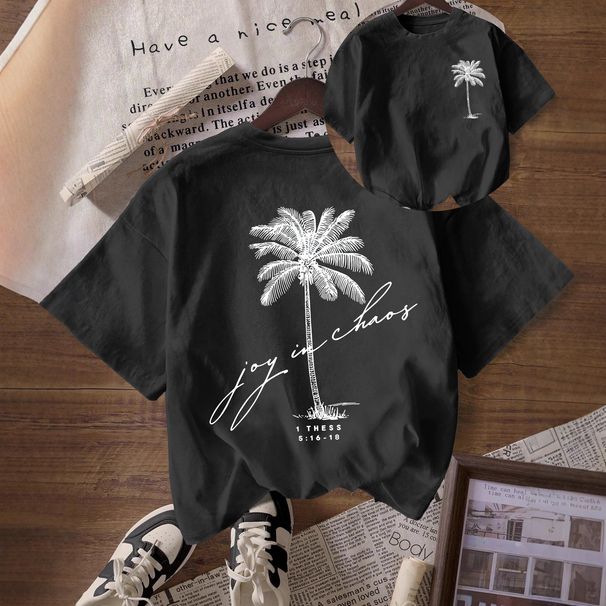 Women's Oversized Cotton T-Shirt Soft Breathable Casual Minimalist Print Daily Wear Top_ecoleips.com