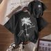 Women's Oversized Cotton T-Shirt Soft Breathable Casual Minimalist Print Daily Wear Top_ecoleips.com