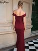 Hugcitar Stain Straps Solid Ruched Lace Up Zipper Slit Sexy Elegant Maxi Prom Dress Summer Women Clothes Evening Party Birthday_ecoleips.com