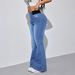 K European And American Elastic Waistband Flared Pants Versatile Women's Jeans Fashionable Tight Fitting_ecoleips.com