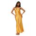 2025 New Cross-Border Summer European And American Slim-Fit Solid Color Halter Neck Satin Party Dress_ecoleips.com