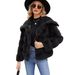 Elegant Faux Fur Cropped Jacket For Women - Winter Fashion Outerwear With Lapel Collar, Plus Size Options (Black/Rose/Pink/Purple/Grey/Khaki)_ecoleips.com