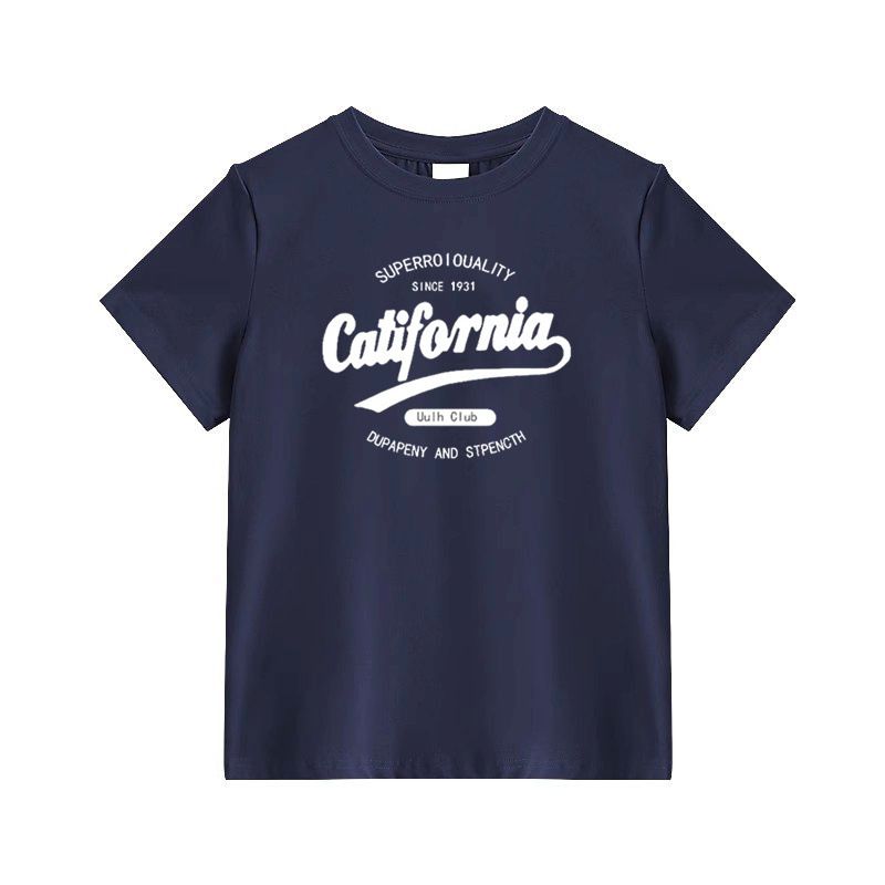 Women's Casual Short Sleeve T-Shirt round Neck Tee with Letter Print Comfortable Cotton Top for Everyday Wear White Black Navy Blue_ecoleips.com