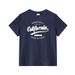 Women's Casual Short Sleeve T-Shirt round Neck Tee with Letter Print Comfortable Cotton Top for Everyday Wear White Black Navy Blue_ecoleips.com