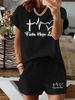 Women's Clothing Casual Summer Print Shorts Set Loose Fit With Short Sleeves Comfortable Lounge Wear_ecoleips.com
