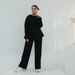 Modest Abaya Dress Premium Pleated Two-Piece Set – Modest V-Neck Top & Flowy Pants For Women (M/L/XL, 4 Elegant Colors)_ecoleips.com
