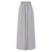 Summer Wide Leg Trousers For Women High Waist Elastic Waistband Long Skirt Pants American Style Fashion_ecoleips.com