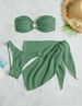 Women's Clothing Split Three Piece Swimsuit Ring Hollow Tube Top Sexy Bikini Swimsuit_ecoleips.com
