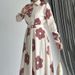 Women's Clothing Autumn Lapel Temperament Printed Shirt High Waist Large Dress_ecoleips.com