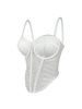 Women's Clothing New Slim Sexy See Through Mesh Vest Suspender Low Cut Contrast Color Waist Slim Breathable Body Shaping Fishbone Bra_ecoleips.com