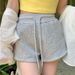 AC176 Women's Casual Sports Shorts Summer White High-Waisted Straight-Leg Wide-Leg Loose A-Line Hot Pants_ecoleips.com