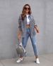 Women's Casual Fashion Summer Lapel Long Sleeve Ripped Denim Jacket Washed Effect Spring/Autumn Wear Regular Fit_ecoleips.com