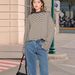 Women's Casual Loose Fitting Long Sleeve T-Shirt Autumn/Winter Relaxed Color Block Striped Top_ecoleips.com