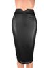 SK007 Leather Natural Waist Triangle Opening Knee-Length Midi Bodycon Skirt Discounted Sizes_ecoleips.com