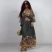 Elegant Floral Print Blouse & Midi Skirt Set – Stylish Women's Outfit For Casual & Office Wear Size Inclusive_ecoleips.com