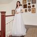 Women's Clothing Parisian Garden Romance: V-Neck Short-Sleeve Maxi Dress With Open Back & Flowing A-Line Skirt (Breathable Polyester, Wedding Guest)_ecoleips.com