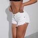 Cross-border Independent Site 2026 Summer White Low-waist Frayed Casual Fashion Denim Shorts For Women SHORTS_ecoleips.com