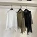 Elegant Asymmetrical Tie-Neck Blouse With Flowy Sleeves & Relaxed Fit | Breathable Ramie Blend Fabric | Minimalist Style For Women_ecoleips.com
