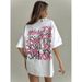 American Retro Heavy Cotton Short Sleeve T-Shirt For Women Summer New Design Letter Print Loose Slimming Top_ecoleips.com