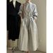 Yanshuang French Style Shirt Autumn Loose Pullover Belt Lazy Elegant Long Dress 82593_ecoleips.com