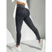 K Matte High Waisted, Waist Cinching, Hip Lifting, Slimming, Tight Fitting, High Elasticity Fitness, Running, Sports, Imitation Denim Yoga Pants_ecoleips.com