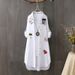 Women's Clothing Women's Casual Long Sleeve Shirt Cotton Artistic Embroidery Loose Mid Length Spring Autumn Wear Sun Protection Top_ecoleips.com