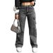 Cross-border Exclusive For European American And AliExpress: Teenage Women's Washed Irregular Denim Multi-pocket_ecoleips.com
