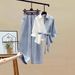 Women's Clothing Spring Suit Patchwork Faux Two Piece Shirt And Jeans Women’s Spring Matching Set – Slim-Fit Shirt & Jeans Two-Piece Outfit (S-XXXL)_ecoleips.com