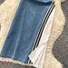Korean Style Women's Faux Two Piece Dress Slimming Denim A-Line Skirt With Spliced Round Neck Casual Elegant Fashion For Summer Commuting_ecoleips.com