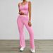 DiYun European American Yoga Sports Style Sleeveless Vest And Flared Pants Set Women's Clothing 2025_ecoleips.com