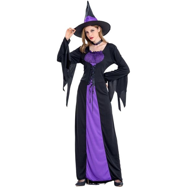 Halloween, Witch Costume, Purple Vampire Witch Costume, Women's Costume Party Performance, Uniform Dress Plus Size Women's Stage Play_ecoleips.com